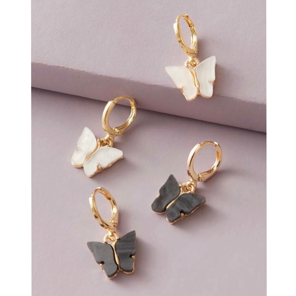 Butterfly Charm Drop Earrings (1 pair)